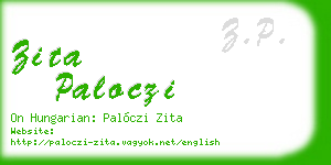 zita paloczi business card